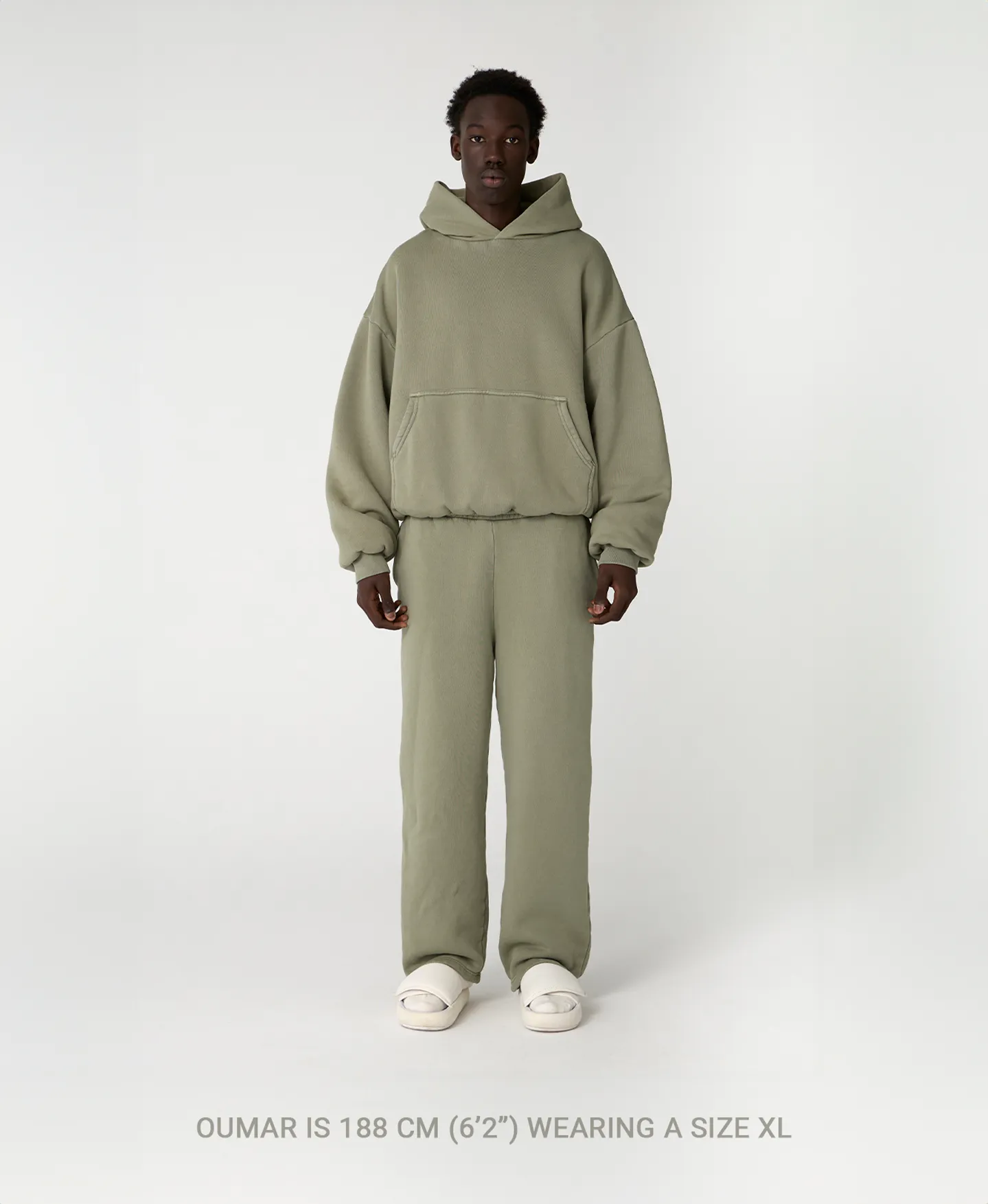 1000 GSM 'Vintage Khaki' Double Hoodie