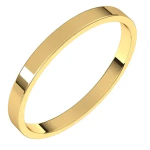 14K Yellow 2 mm Flat Ultra-Light Band Size 7