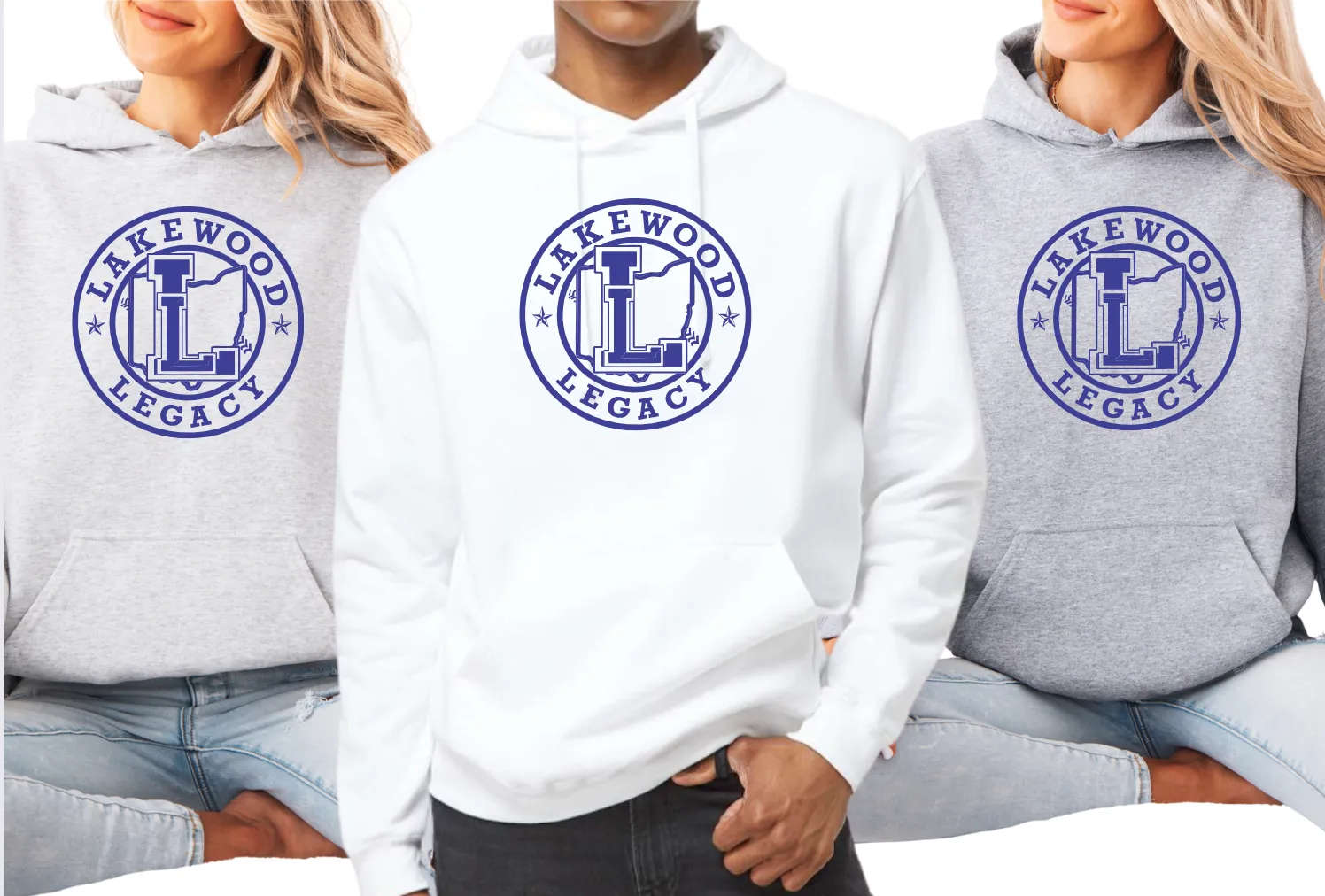 18500-LAKEWOOD LEGACY- UNISEX YOUTH & ADULT HOODIES- LOGO-BLUE INK