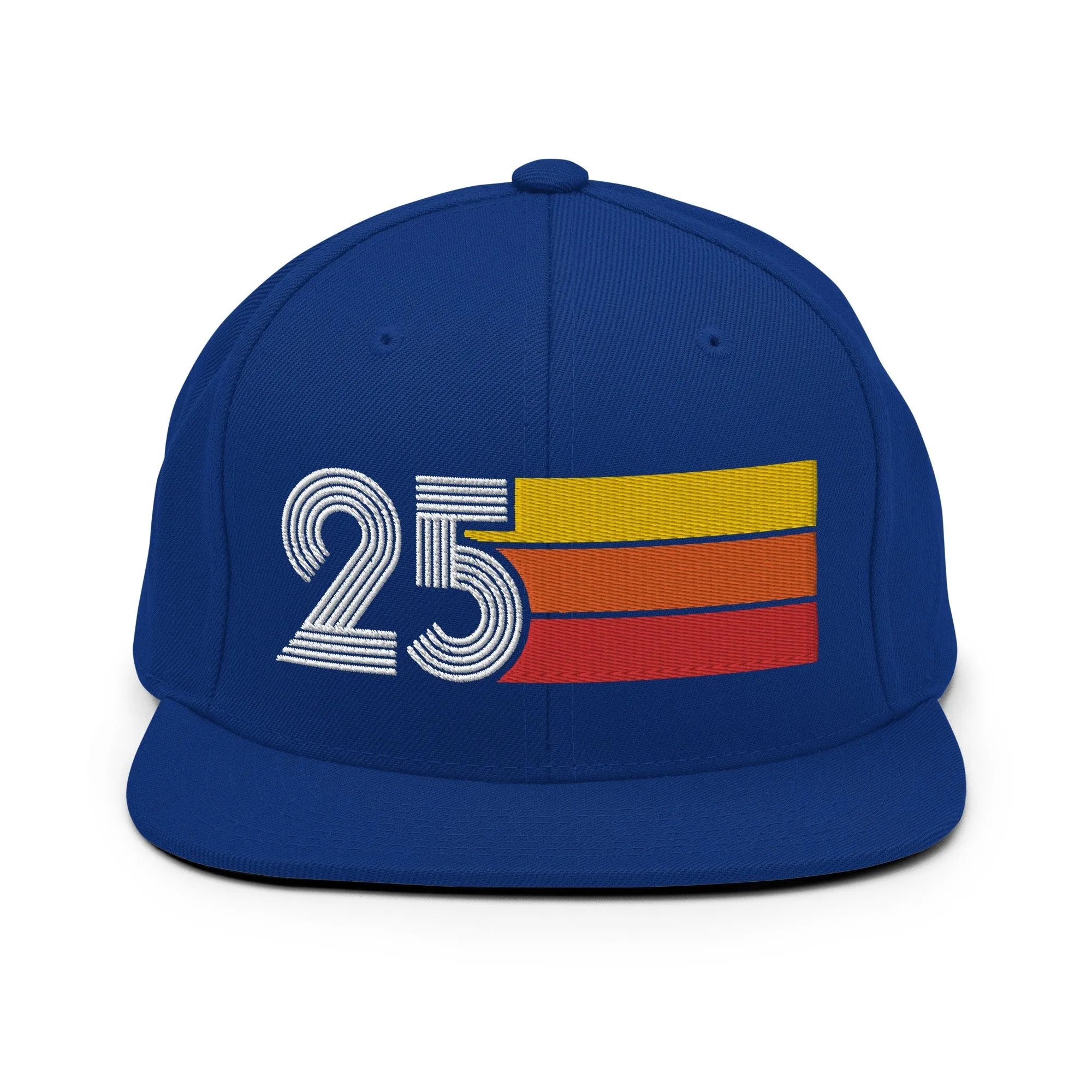 25 - Number Twenty Five 25th Birthday Gift Idea Flat Bill Snapback Hat for Men and Women