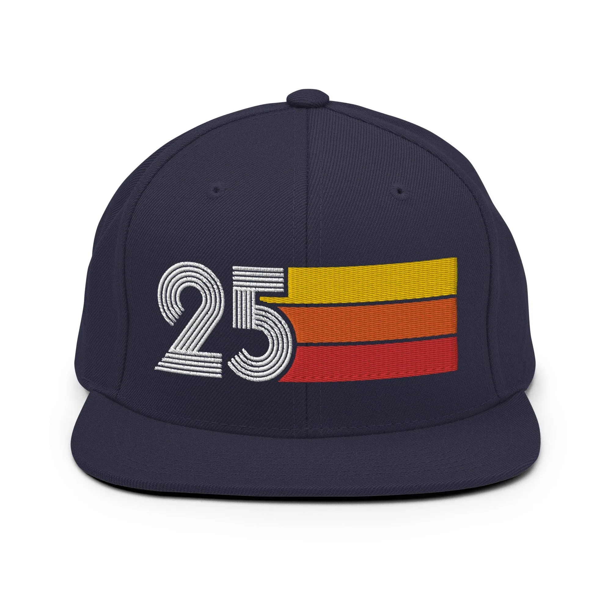 25 - Number Twenty Five 25th Birthday Gift Idea Flat Bill Snapback Hat for Men and Women
