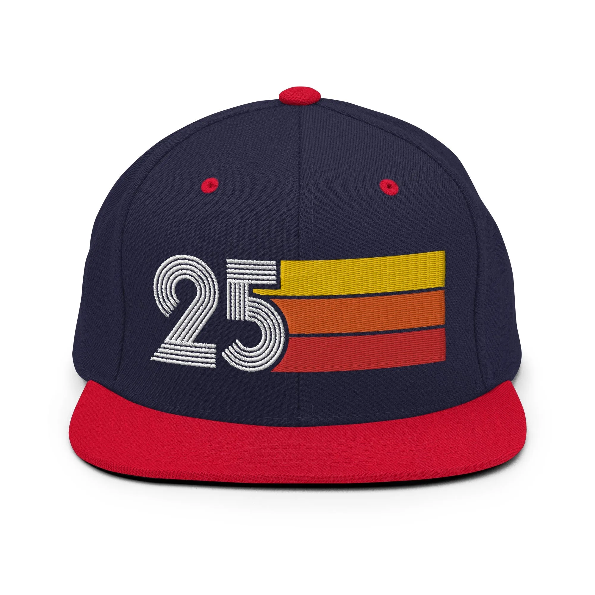 25 - Number Twenty Five 25th Birthday Gift Idea Flat Bill Snapback Hat for Men and Women