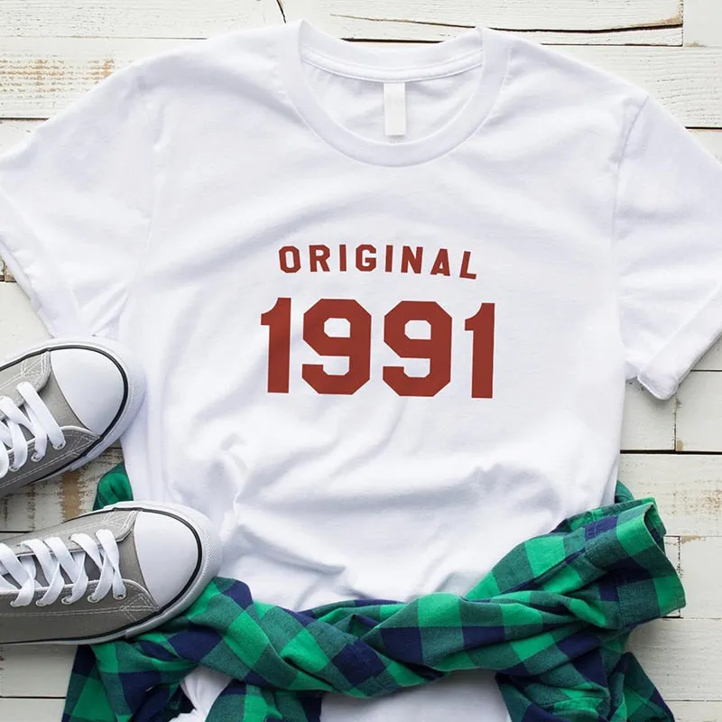 33rd Birthday Original 1991 | Causal T Shirt | Cotton Short Sleeve T-shirts Plus Size Tops