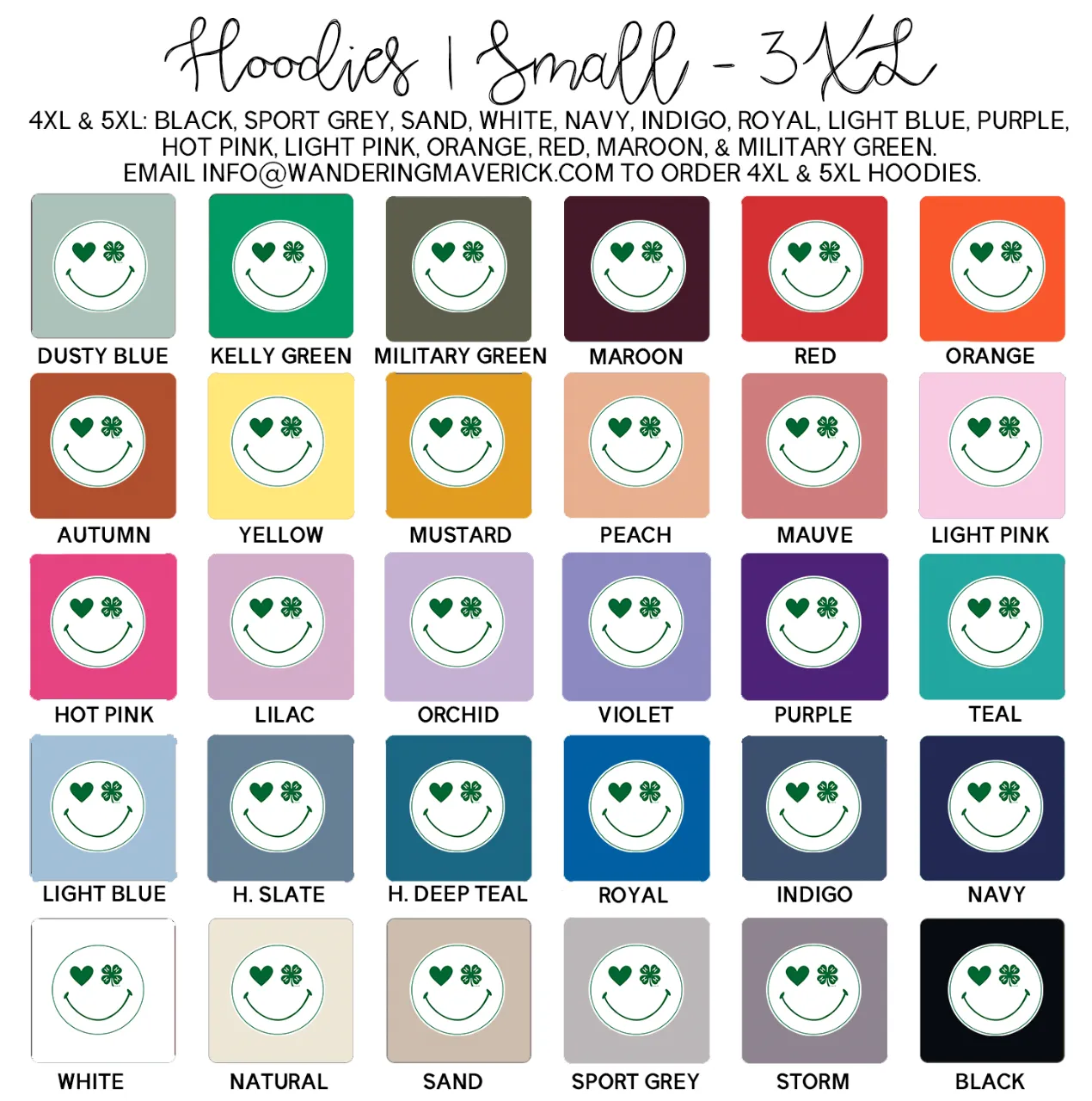 4-H Smiley Hoodie (S-3XL) Unisex - Multiple Colors!