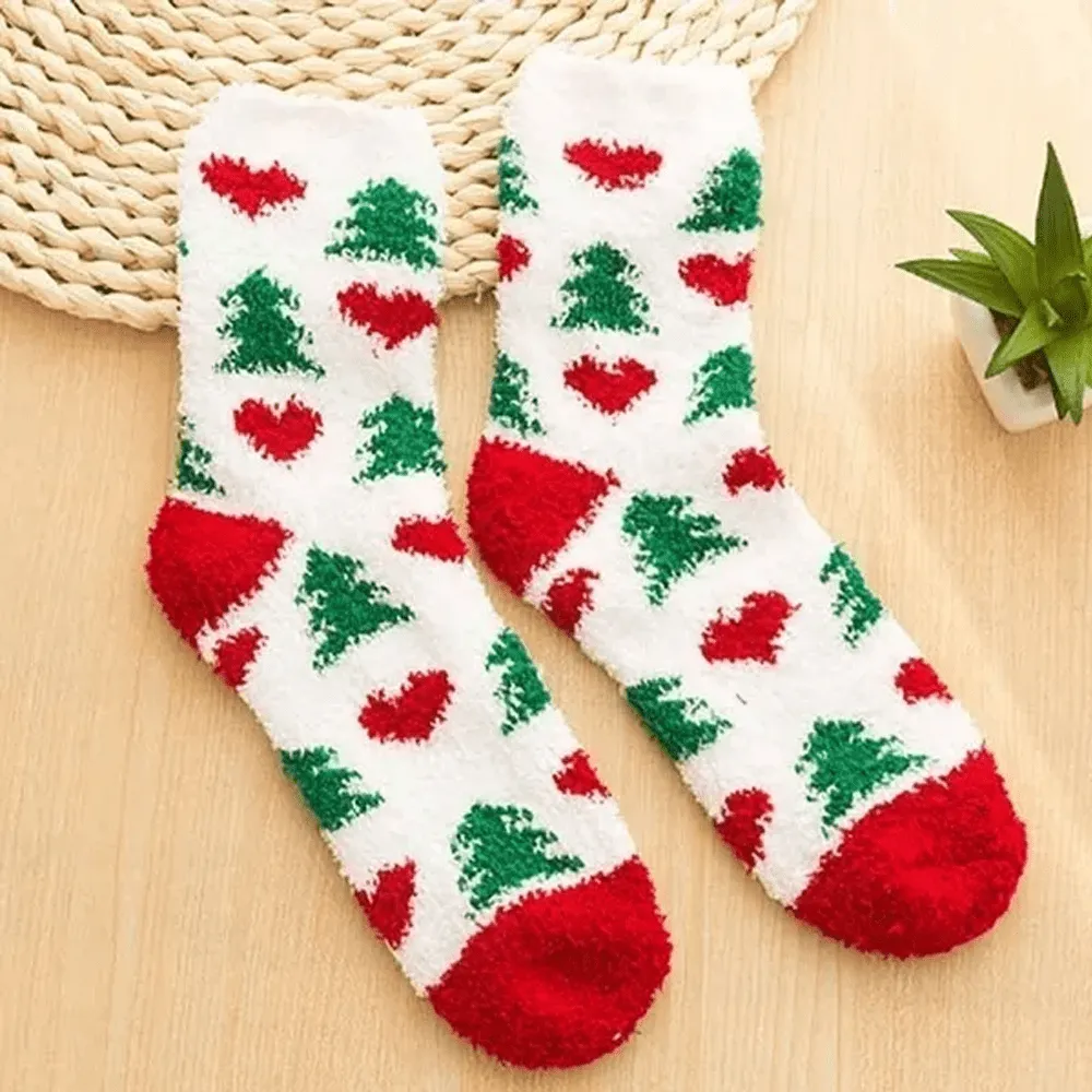 6 PAIRS 'TIS THE SEASON FESTIVE HOLIDAY CREW SOCKS