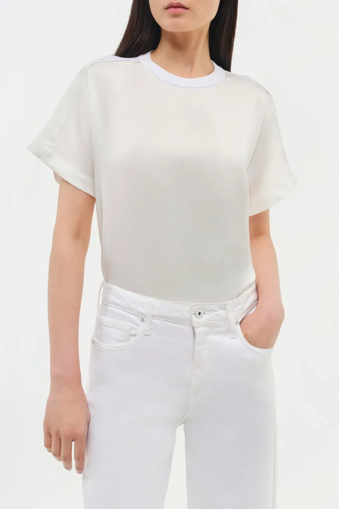 Addy Knit Back T-Shirt | White