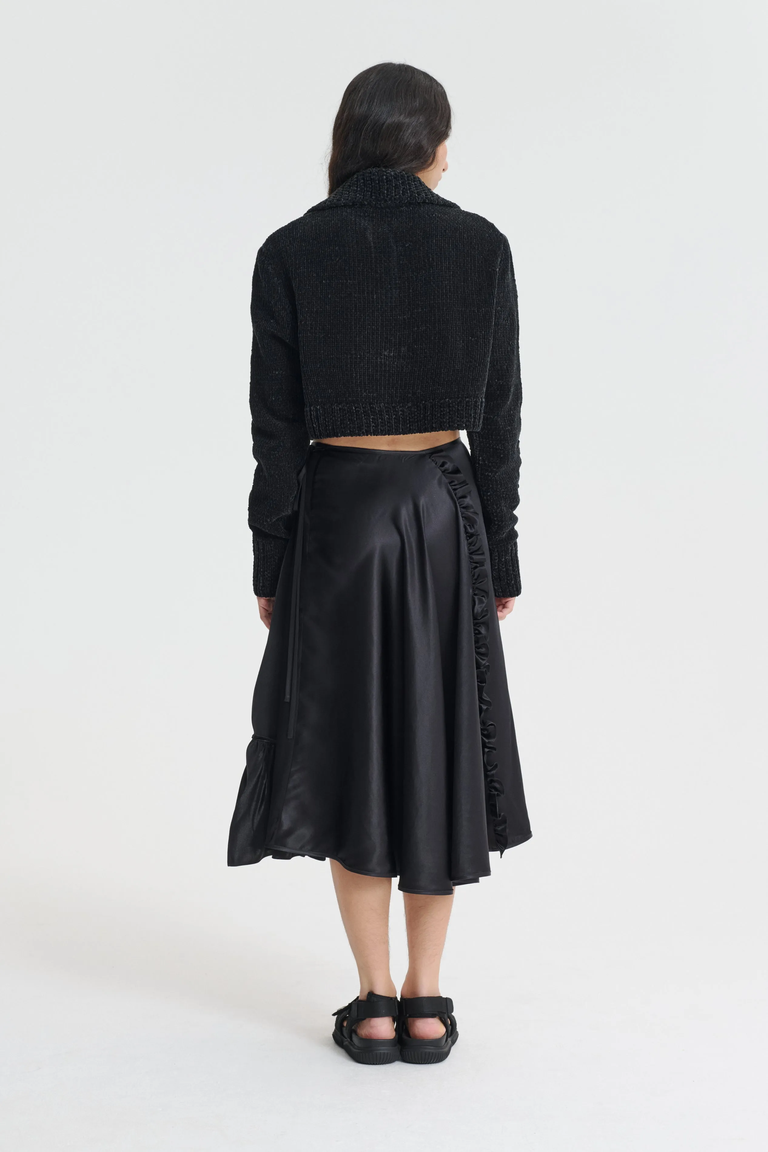 ADELINA | SKIRT SILK SATIN BLACK