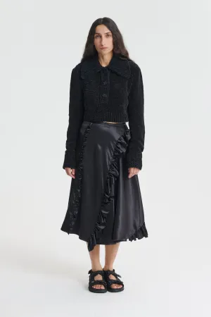ADELINA | SKIRT SILK SATIN BLACK