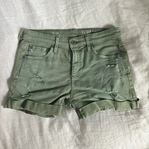 AG Adriano Goldschmied The Hailey Ex Boyfriend roll-up Shorts