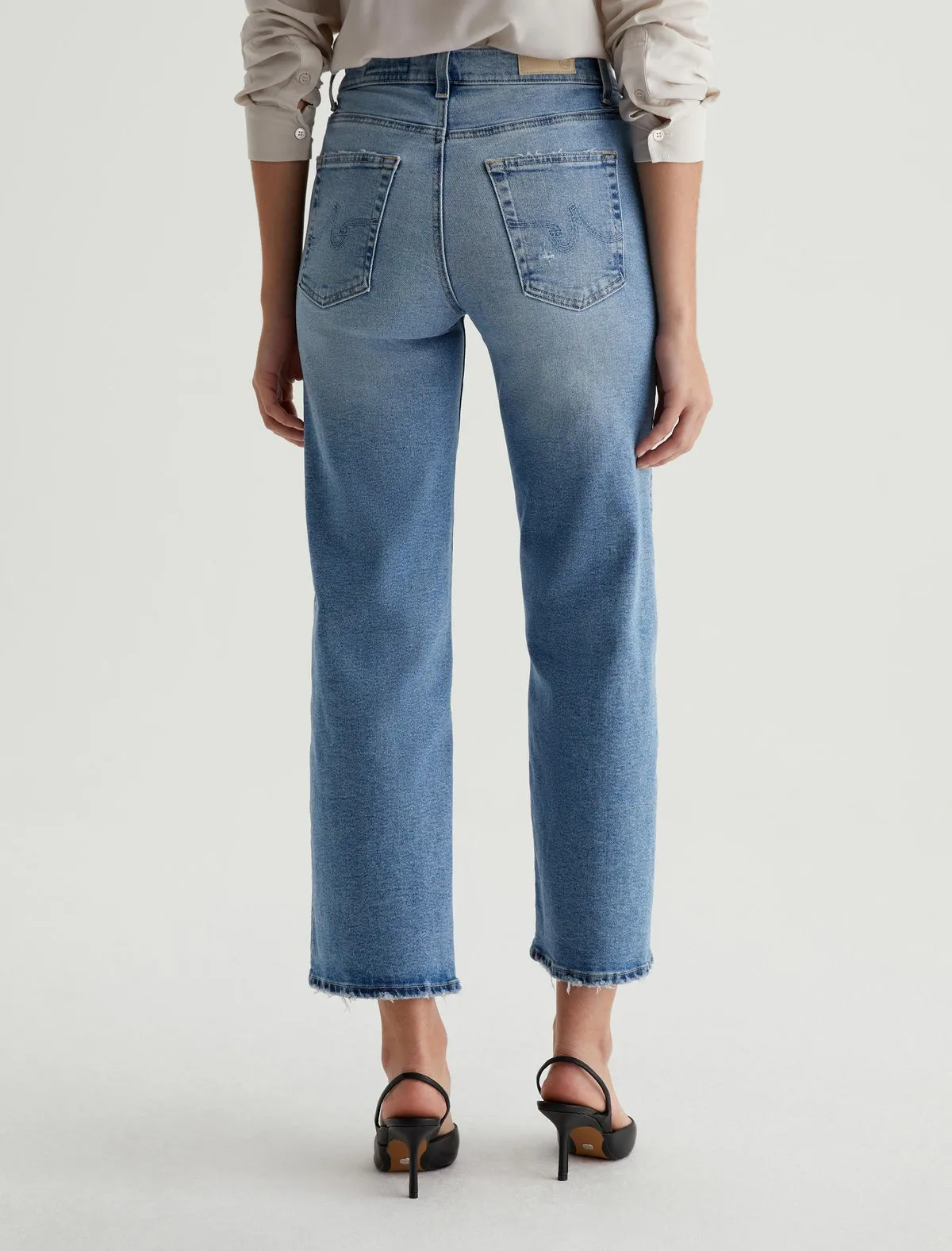 AG Jeans Saige Wide Leg Crop Jeans in Momento