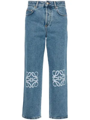 Anagram cropped denim jeans