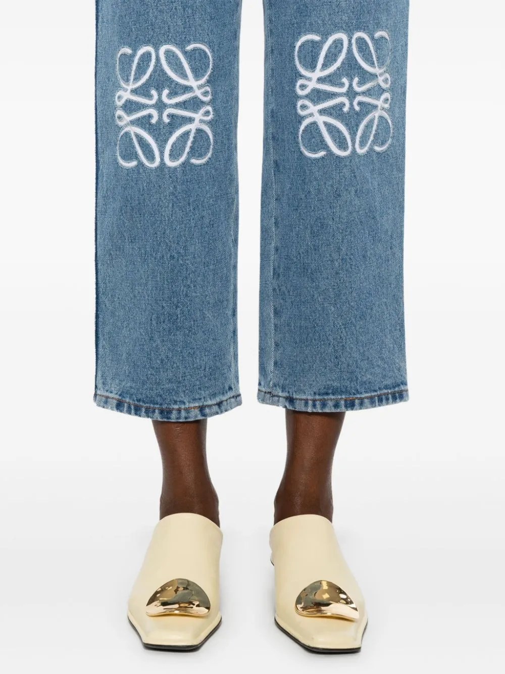 Anagram cropped denim jeans