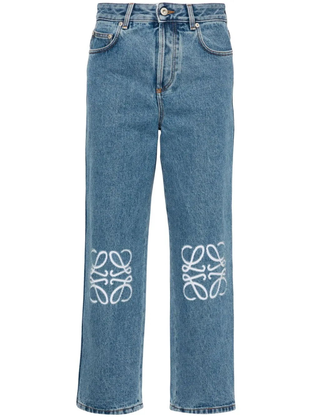 Anagram cropped denim jeans