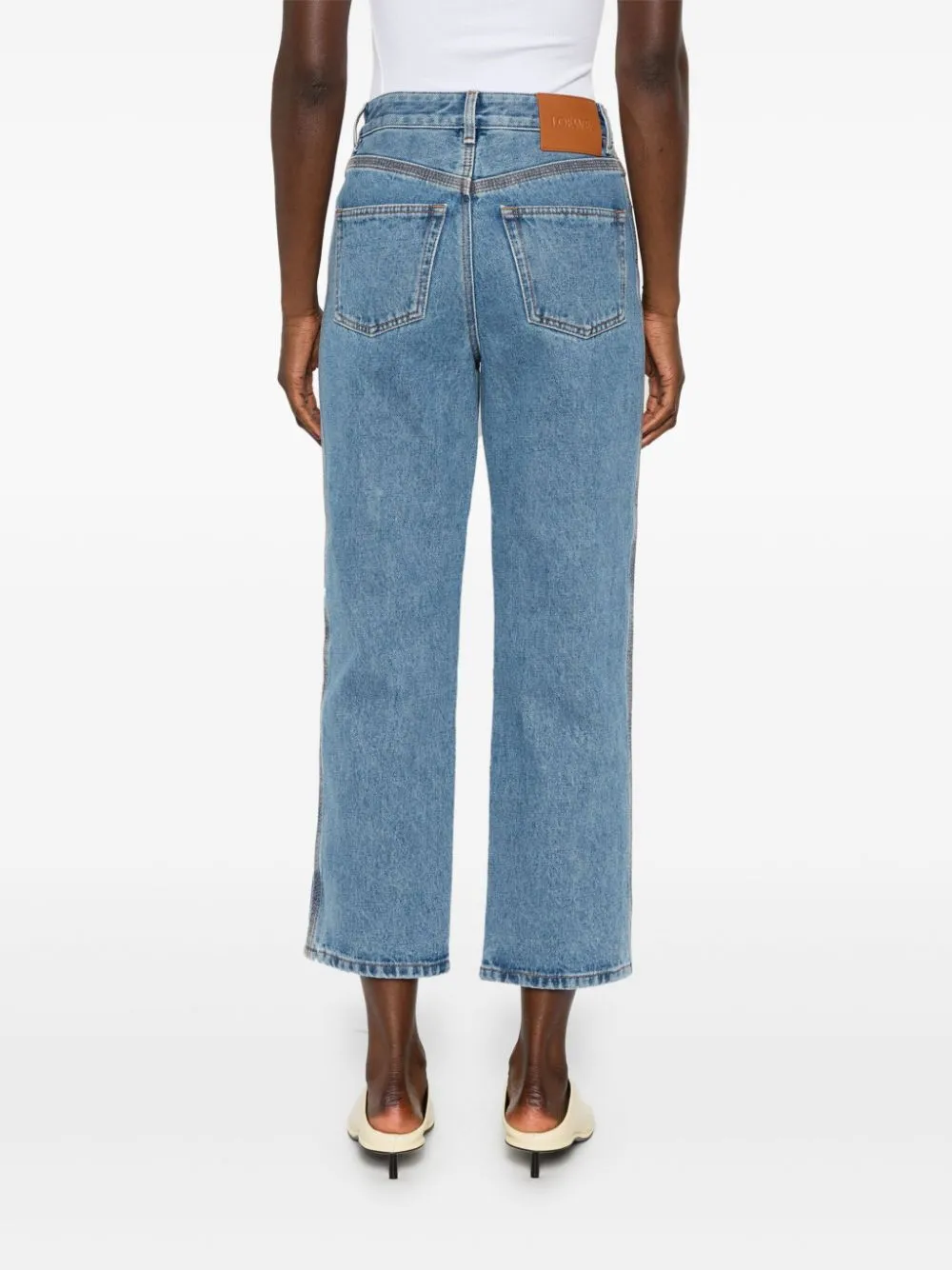 Anagram cropped denim jeans