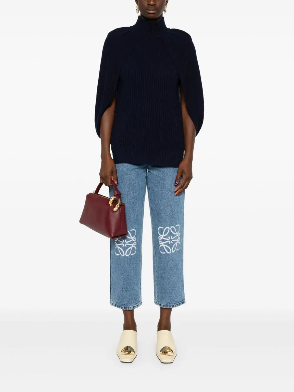 Anagram cropped denim jeans