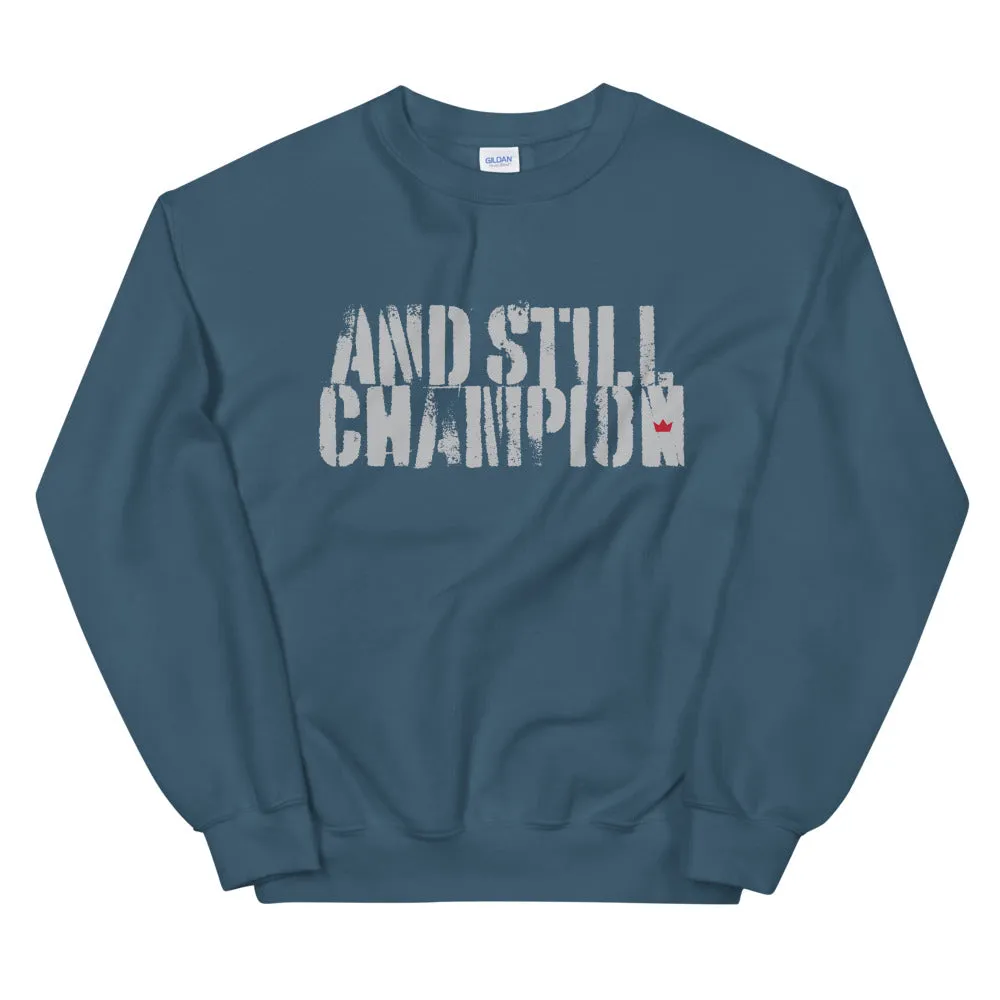 And Still Champion men's training sweatshirt with ASC logo on back label