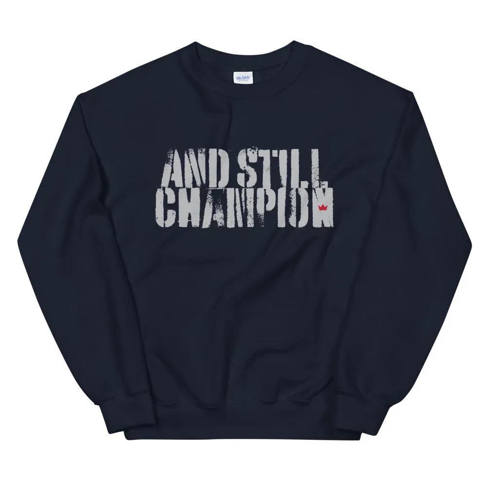 And Still Champion men's training sweatshirt with ASC logo on back label
