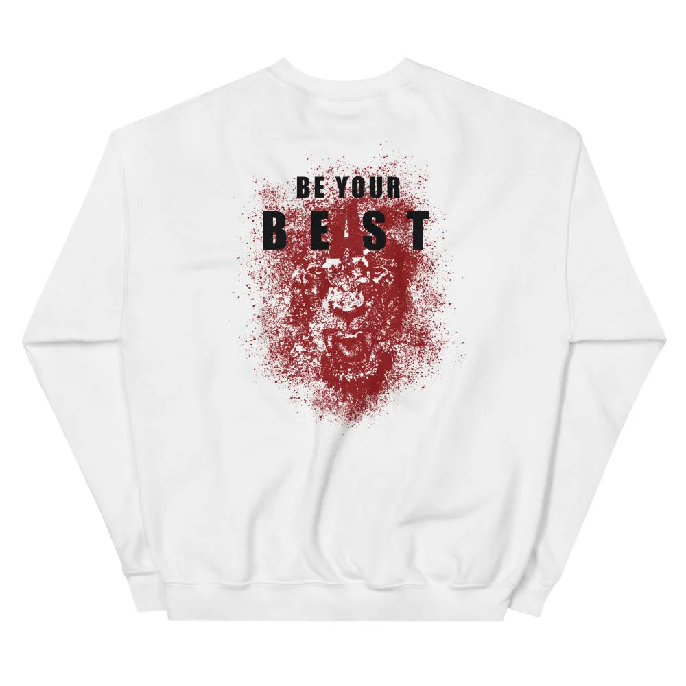 And Still Champion on front, Be Your Beast on back, women's sweatshirt