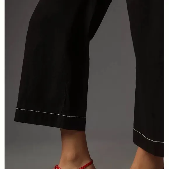 Anthropologie Black Flare Wide-Leg Jeans