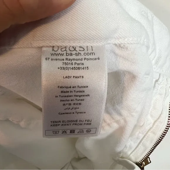 BA&amp;SH- Csally Straight Leg White Jeans Denim