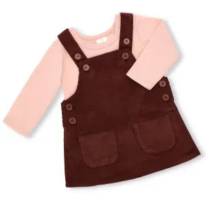 Baby Girls Pinni Pink Tee Dress - Light Brown