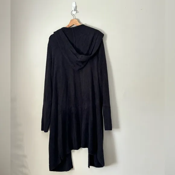 Barefoot Dreams Black Cozychic Lite Long Coastal Hooded Cardigan