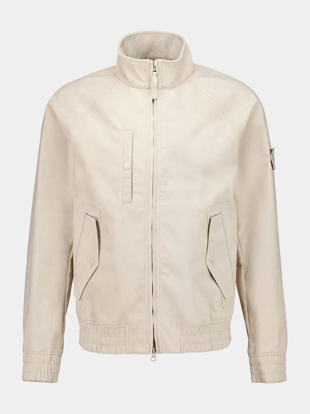 Beige Ghost Bomber Jacket
