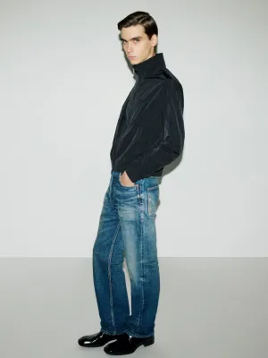 Black Blouson in Crinkled Nylon