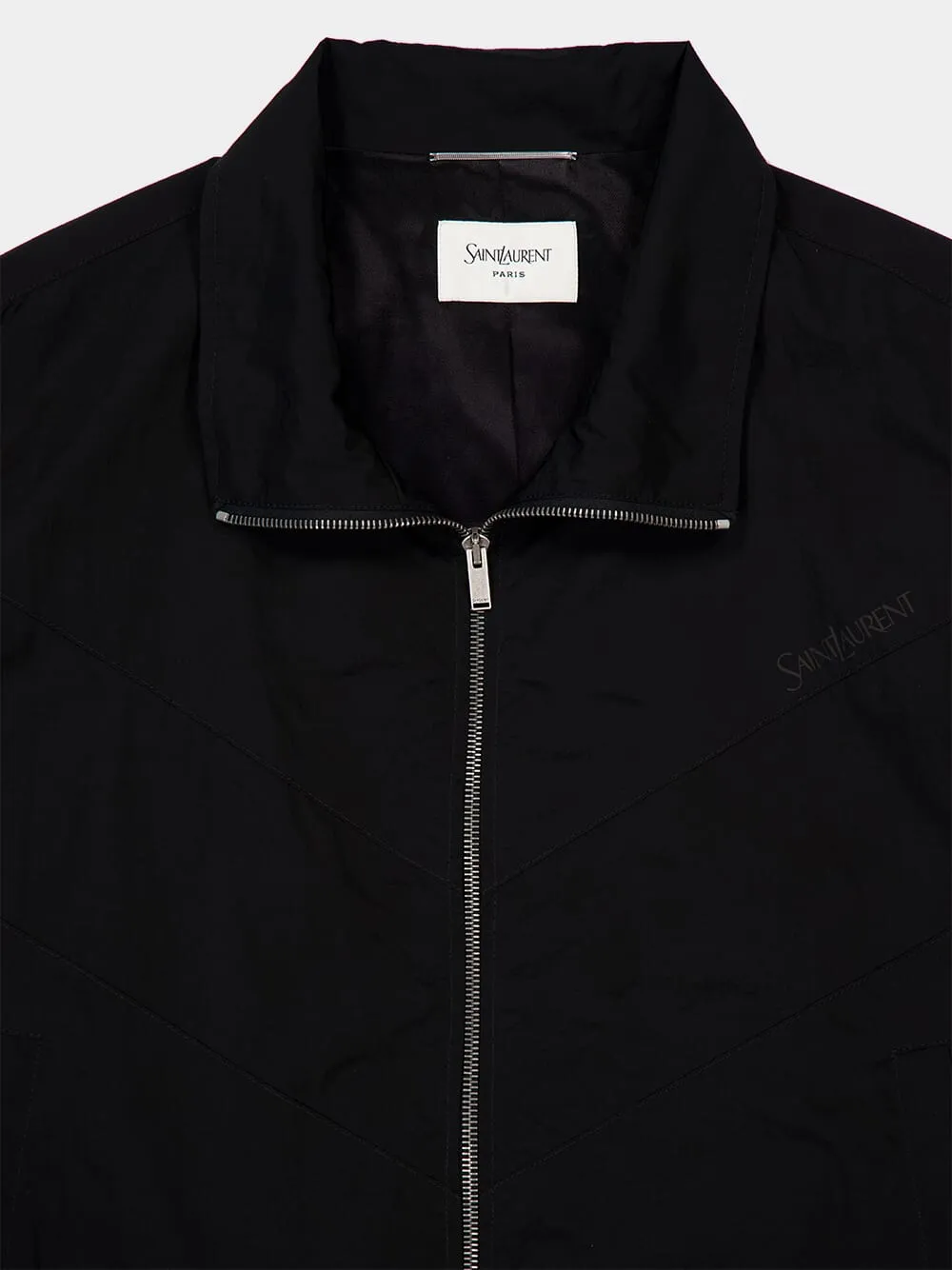 Black Blouson in Crinkled Nylon