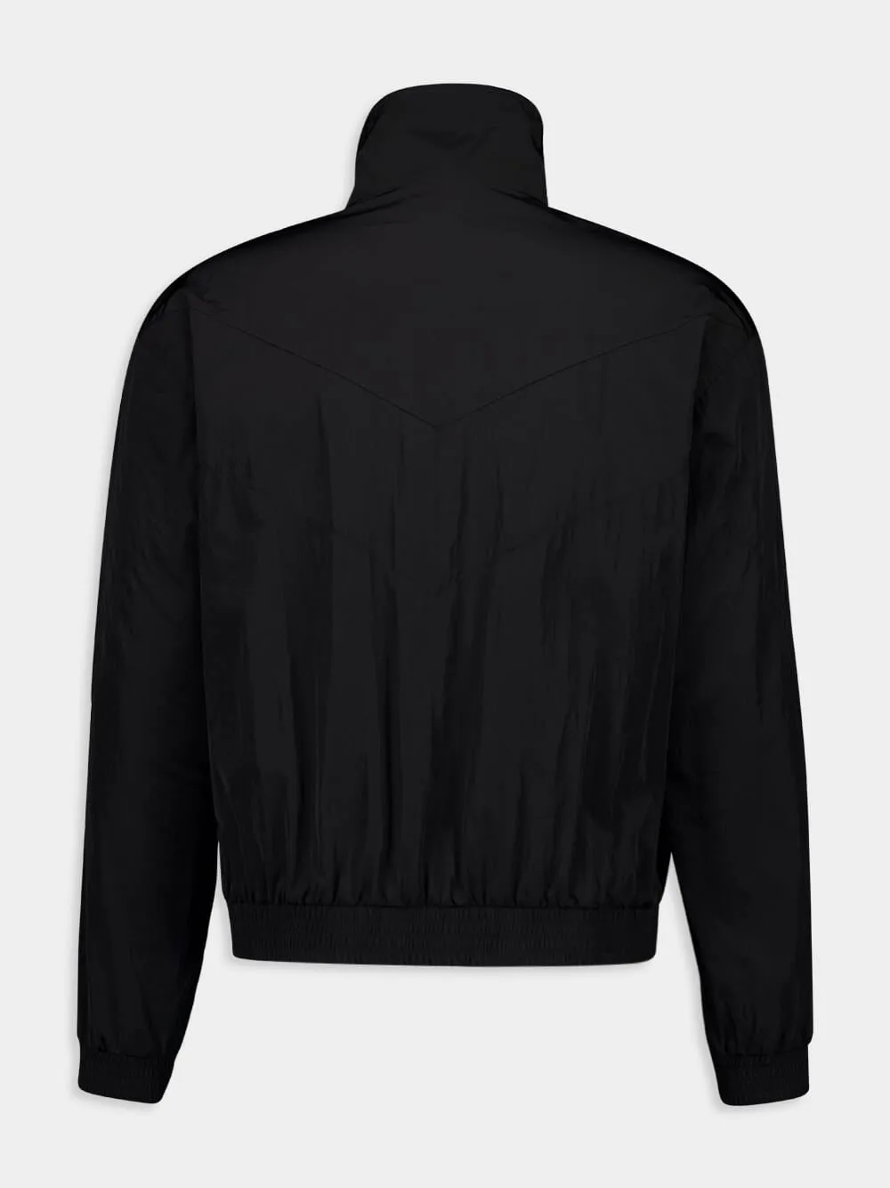 Black Blouson in Crinkled Nylon