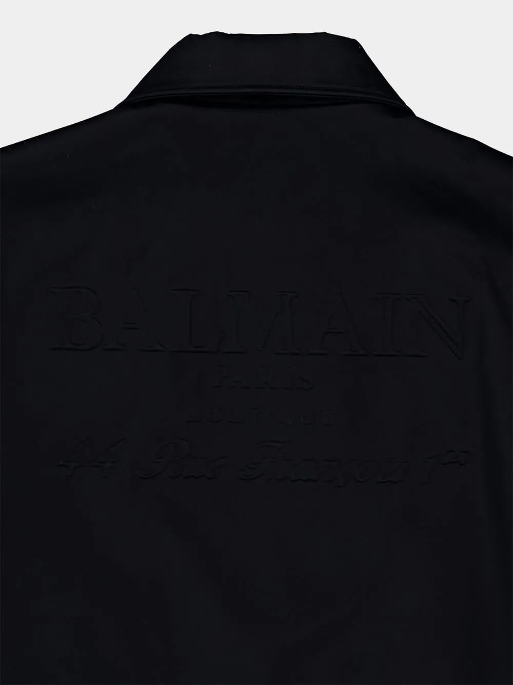 Black Cotton Bomber Jacket with Vintage Logo