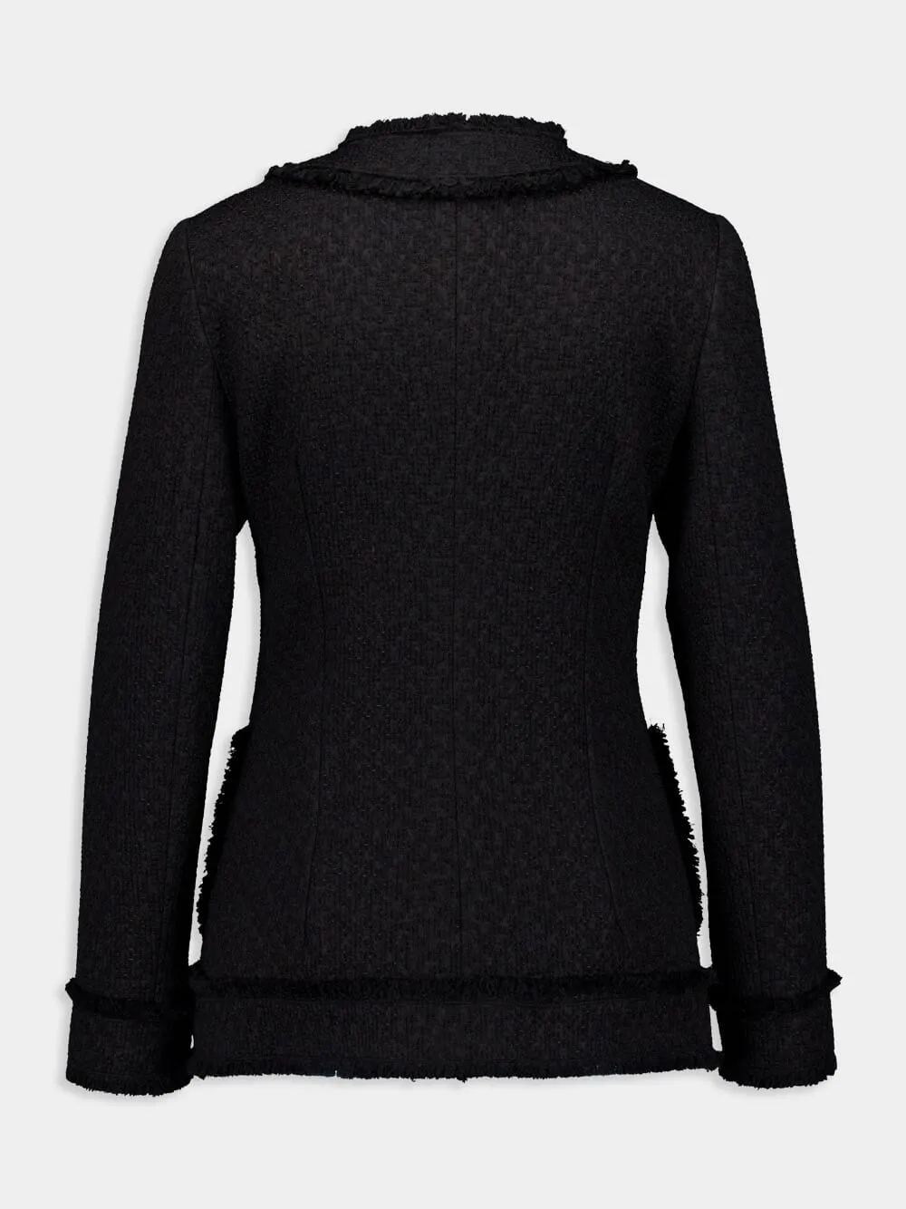 Black Raschel Tweed Wool Jacket