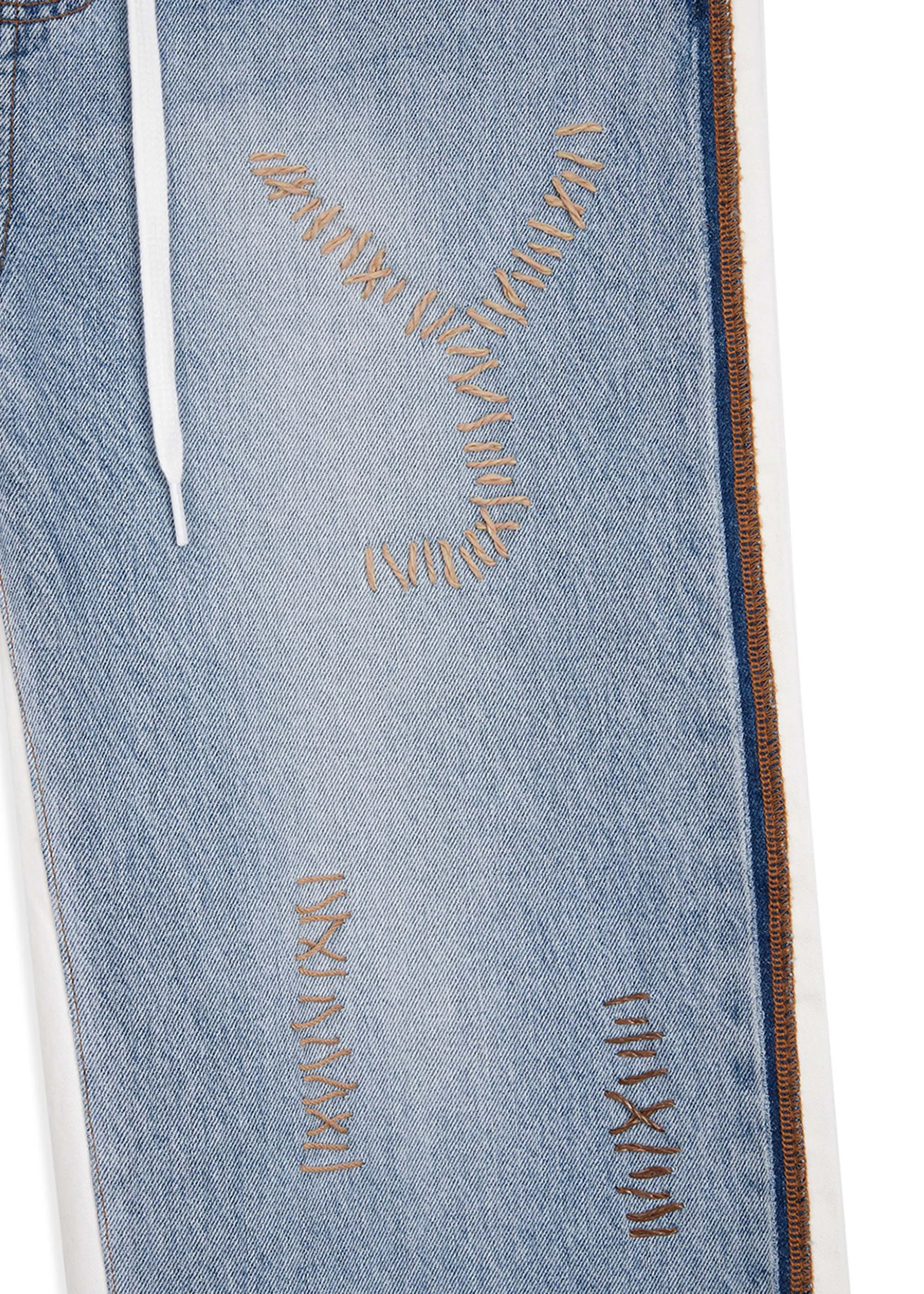 Blue and White Combination Jeans