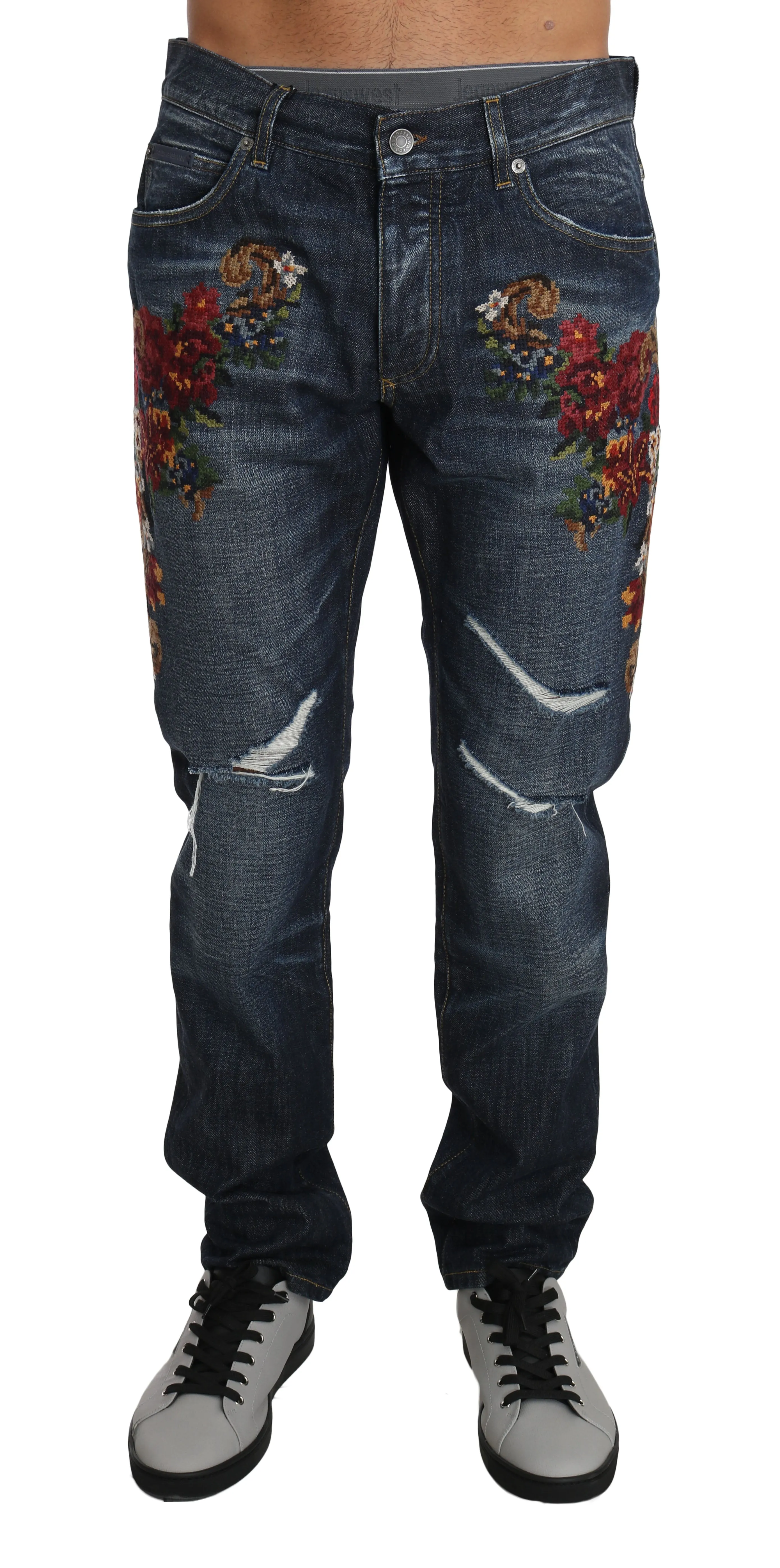 Blue Cotton 16 CLASSIC Floral Applique Jeans
