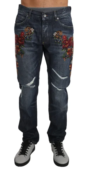 Blue Cotton 16 CLASSIC Floral Applique Jeans