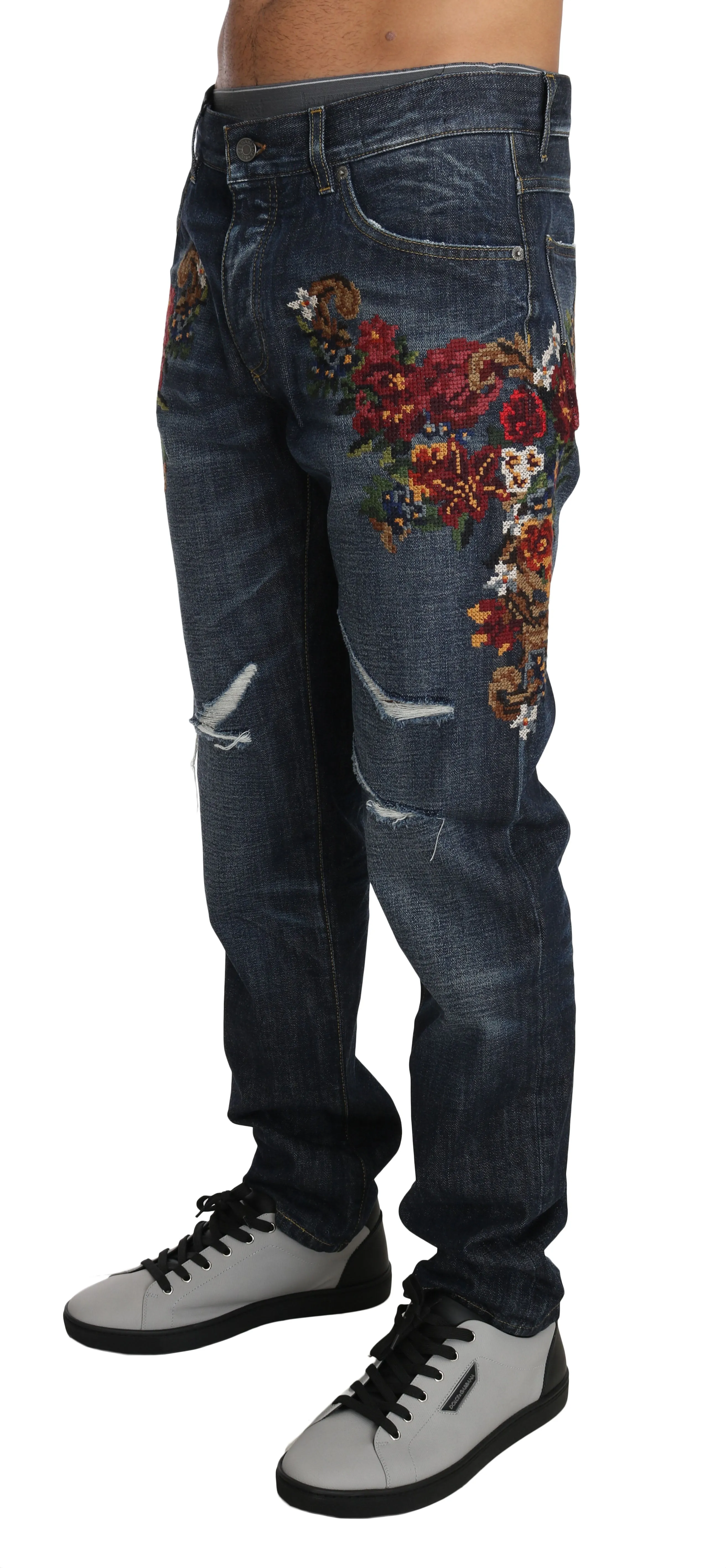 Blue Cotton 16 CLASSIC Floral Applique Jeans