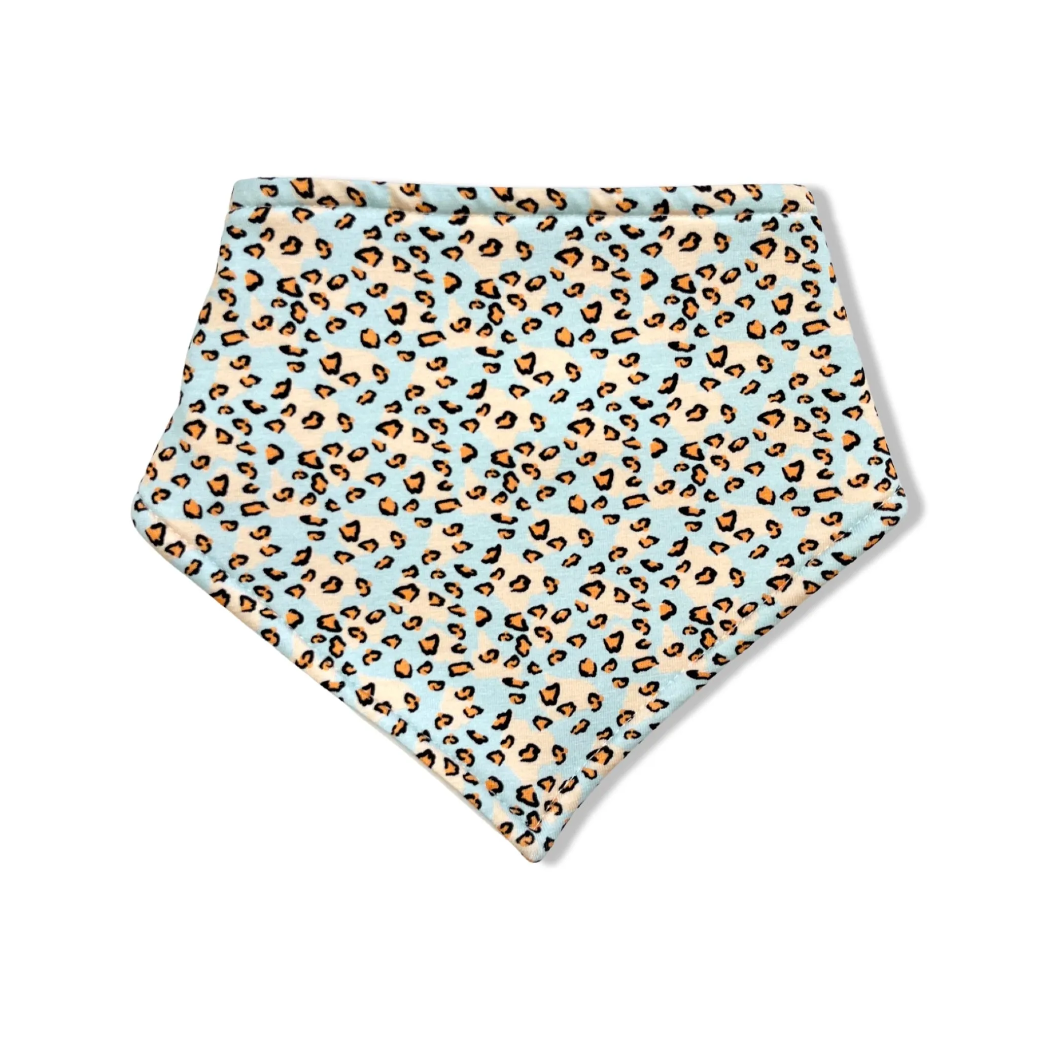 BLUE LEOPARD BANDANA BIB