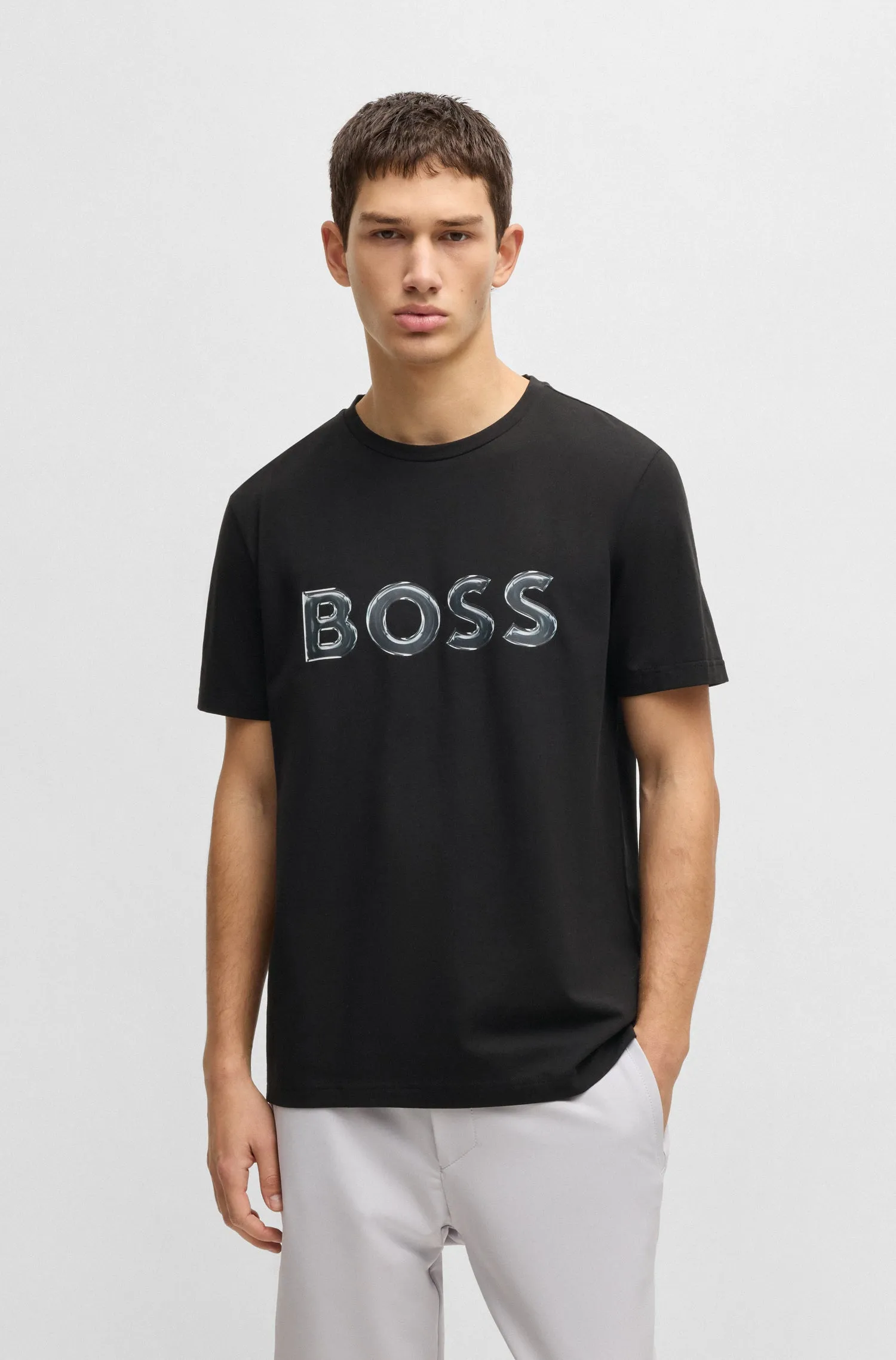 BOSS T-Shirts Regular Fit in Cotton Mix - TEE LOGO 10194355 01-50535273