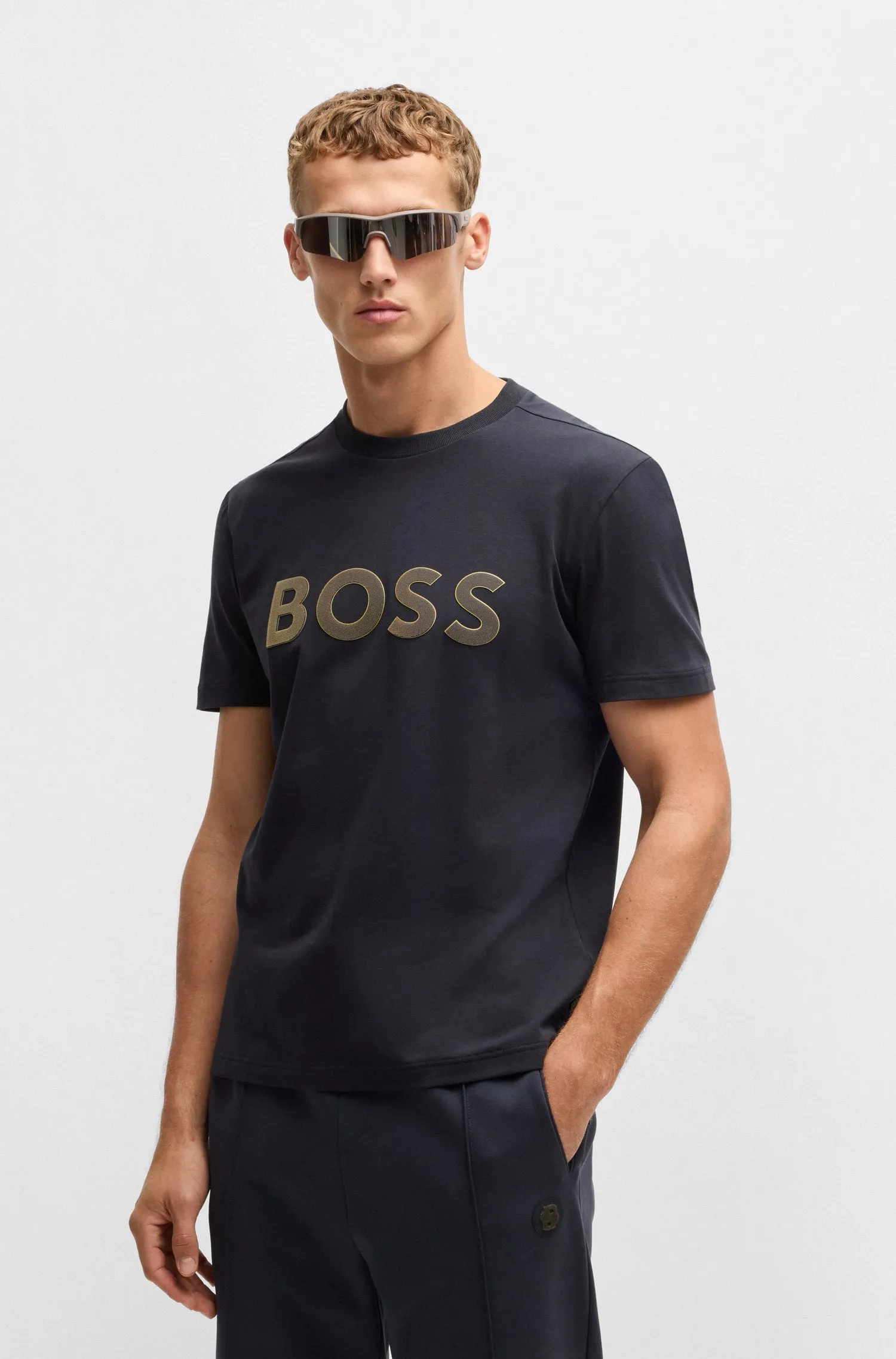 BOSS T-Shirts Regular Fit in Cotton Mix - TEE TL LOGO 10268875 01-50535170
