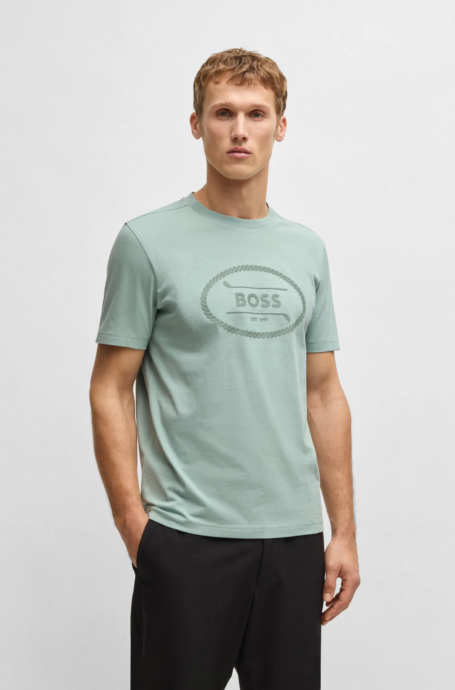 BOSS T-Shirts Regular Fit in Cotton - TEE LOGO HERITAGE 10269604 01-50537825