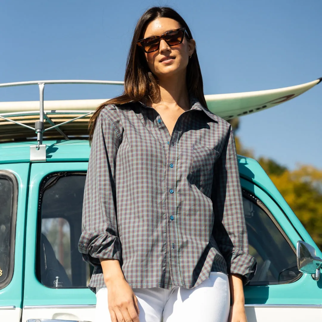 Boyfriend Shirt- Blue Plaid