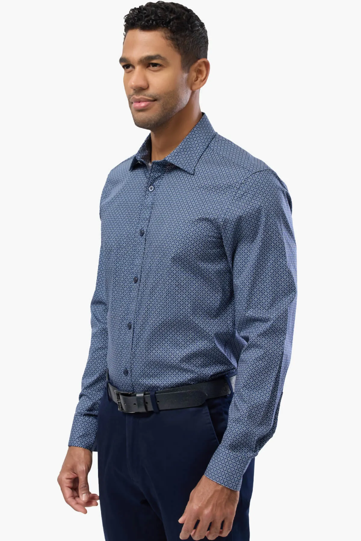 Brooksfield | Two Tone Geo Print Business Shirt