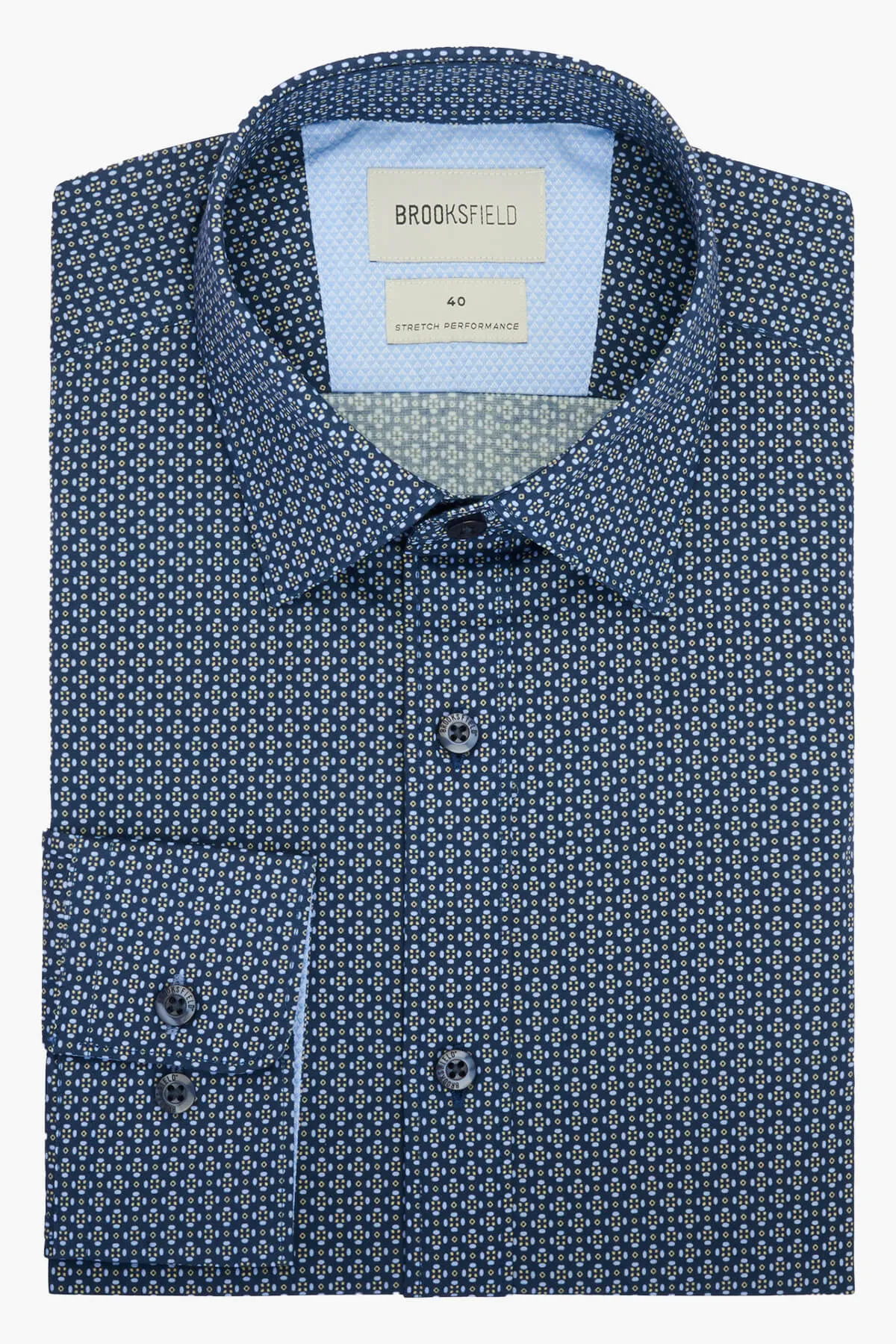 Brooksfield | Two Tone Geo Print Business Shirt