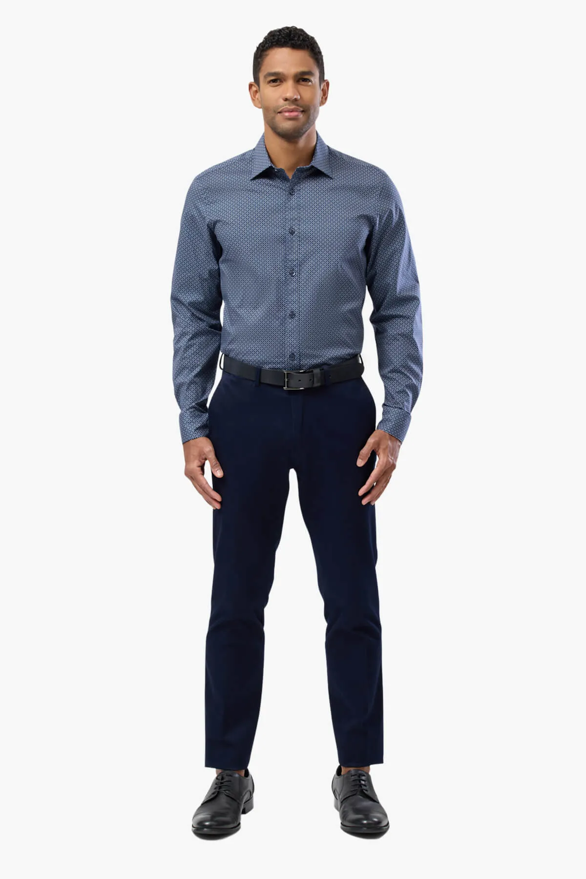 Brooksfield | Two Tone Geo Print Business Shirt