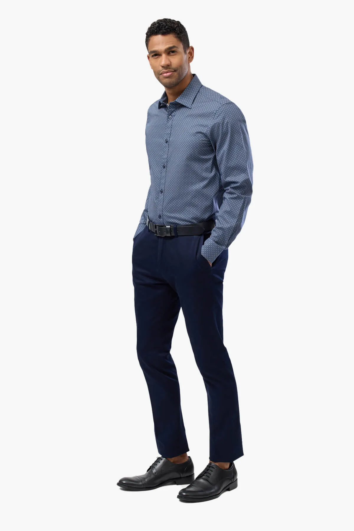 Brooksfield | Two Tone Geo Print Business Shirt