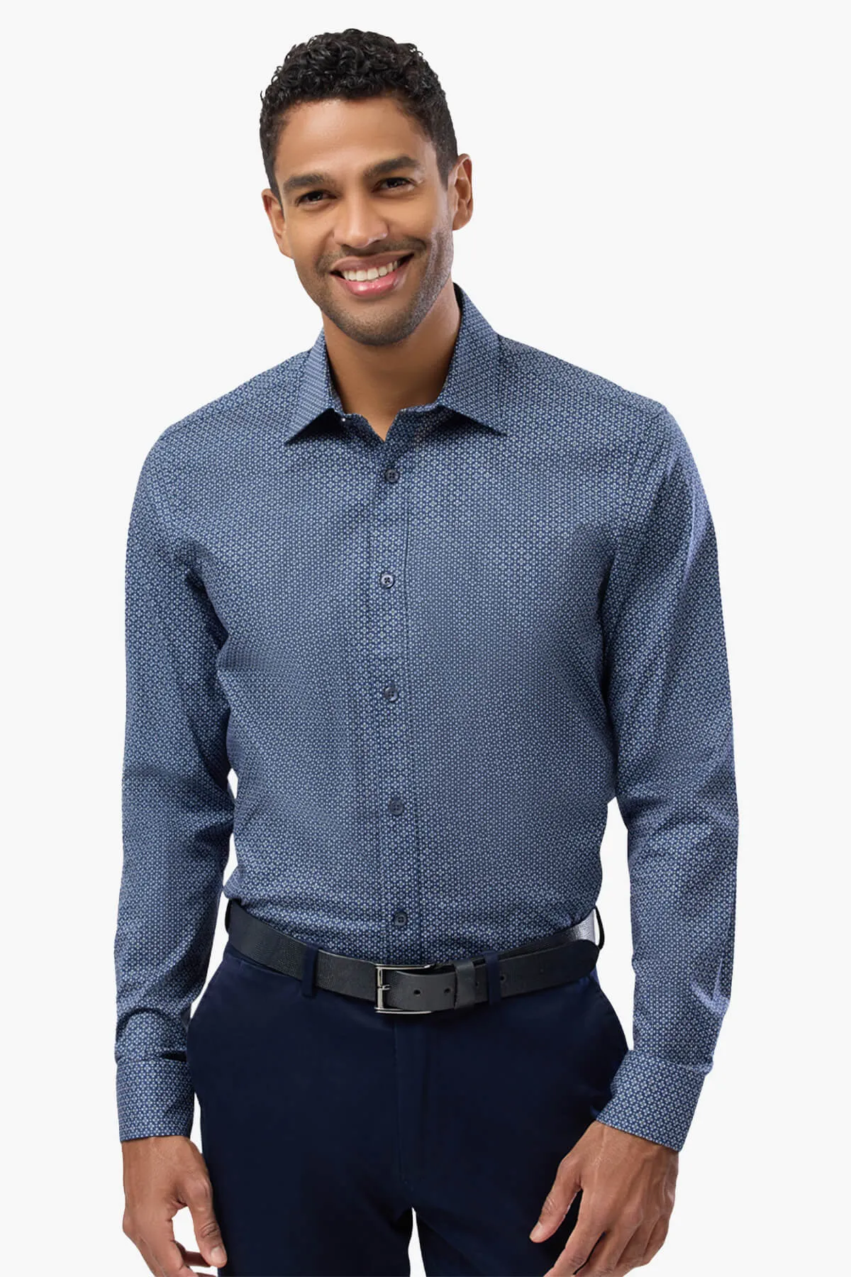 Brooksfield | Two Tone Geo Print Business Shirt