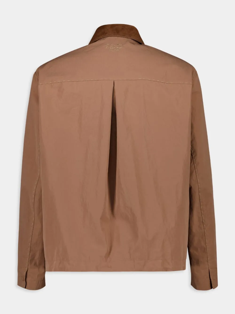 Brown Canvas Straight-Cut Blouson