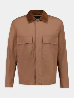 Brown Canvas Straight-Cut Blouson