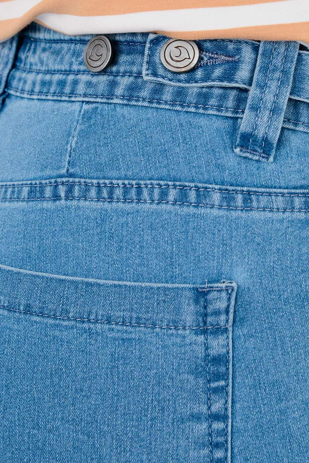 Calça Reta Jeans Azul