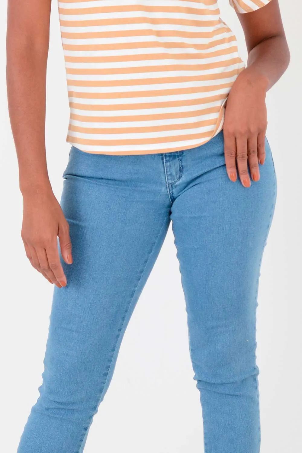 Calça Reta Jeans Azul